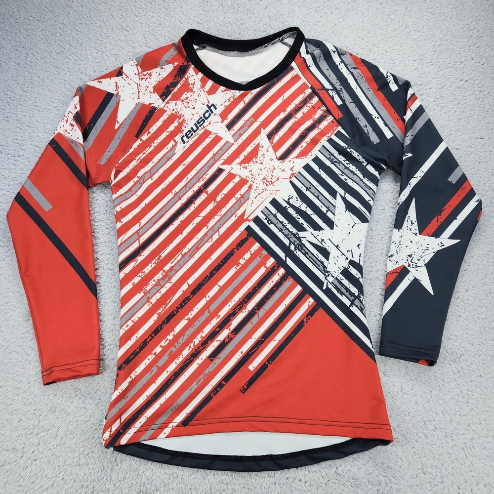 Reusch Shirt Mens Medium Multicolor American Flag L/S Goalkeeper Soccer Jersey
